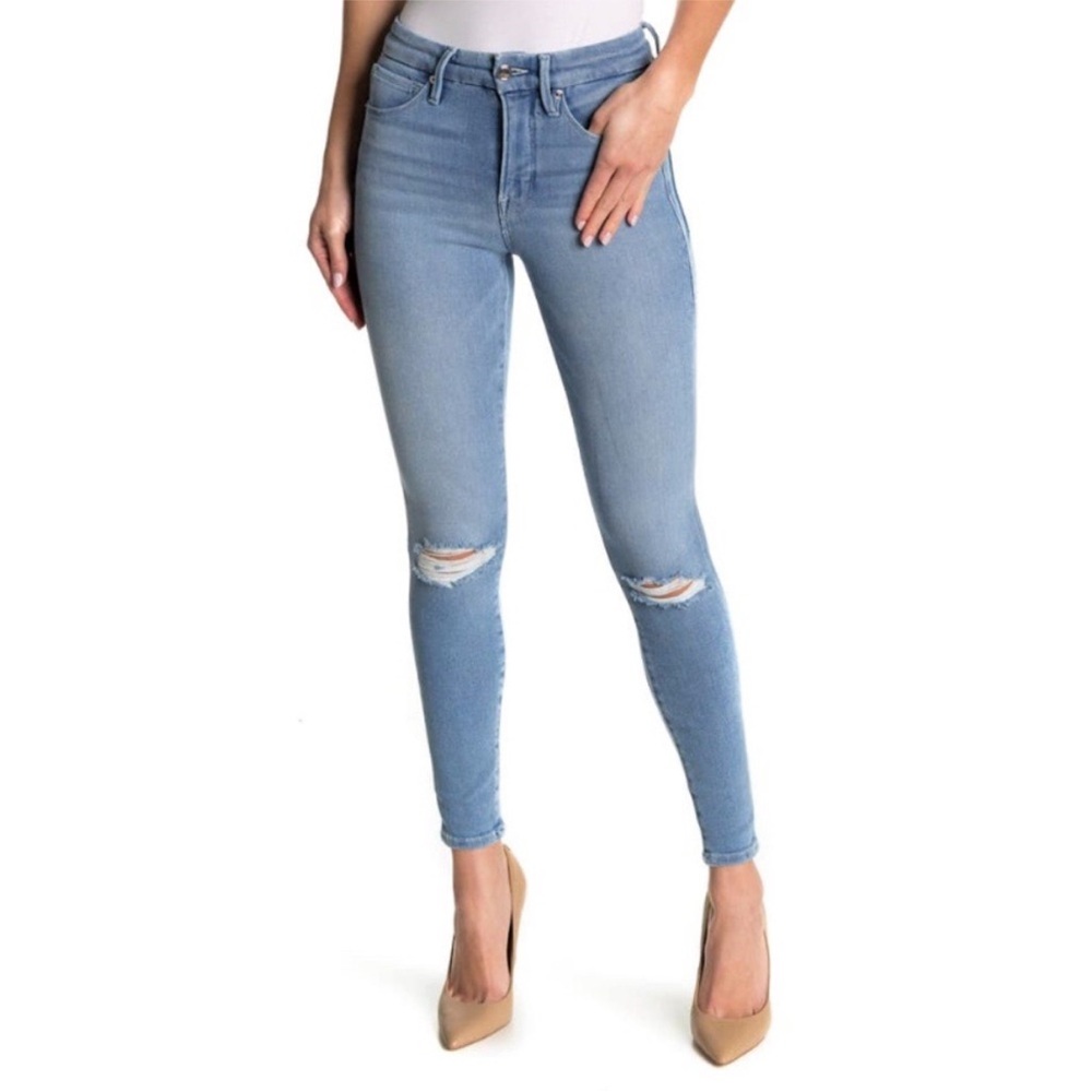 $179 Good American Good Waist High Rise Skinny Jean Size 4/27